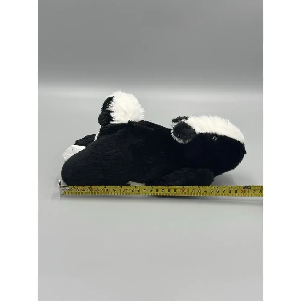 Skunk Plush Full Body Hand Puppet Stuffed Animal Black White 12 Inch